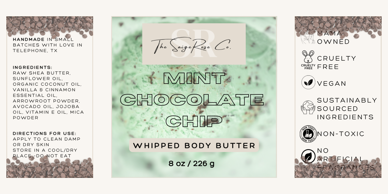 Mint Chocolate Chip Whipped Body Butter